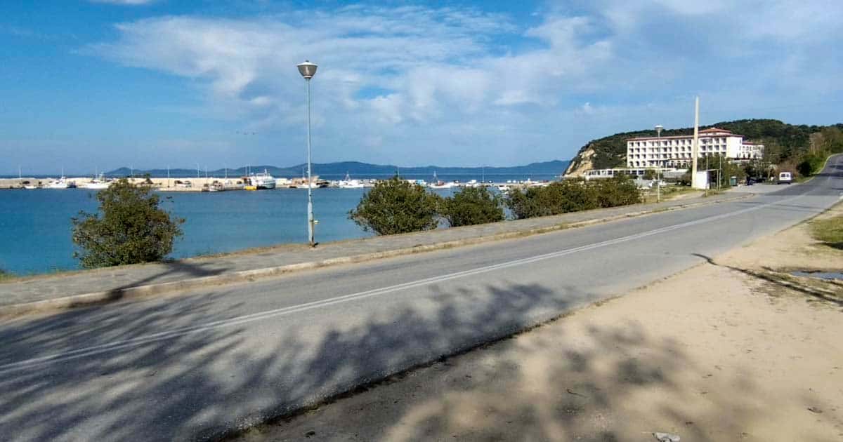 View of Ierissos port and pier